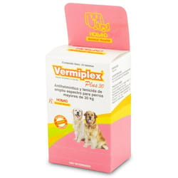 Holland Vermiplex Plus 30 - Tabletas Antiparasitarios para Perro