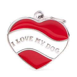 My Family - Placa Corazon I Love My Dog Charm