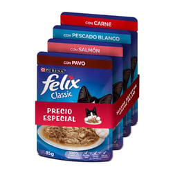 Felix - Alimento Húmedo Gato Surtido Precio Especial Pack x4