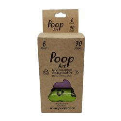 PoopArt - Bolsas biodegradables 6 Rollos