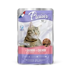 Plaisir - Pouch Gato Adulto Trozos De Salmón Y Bacalao En Salsa